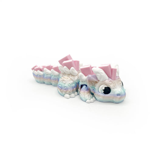 Book Dragon Desk Pals – Articulated 3D Printed Dragon Fidget Toy & Cute Bookish Desk Decor