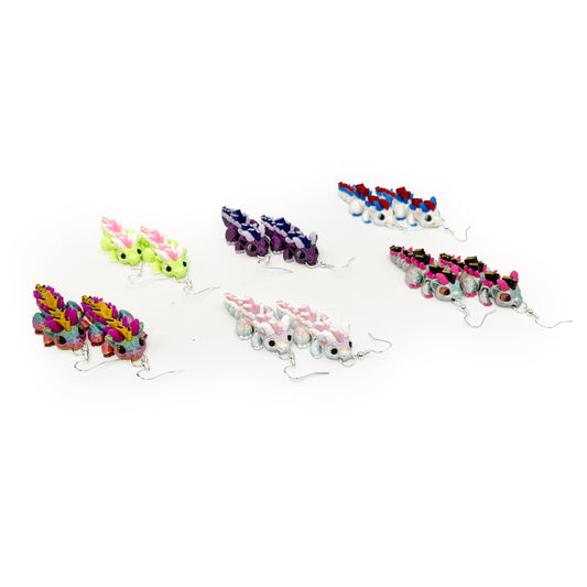 Book Dragon Earrings – Articulated 3D Printed Dragon Dangle Earrings | Cute Bookish Jewelry for Readers