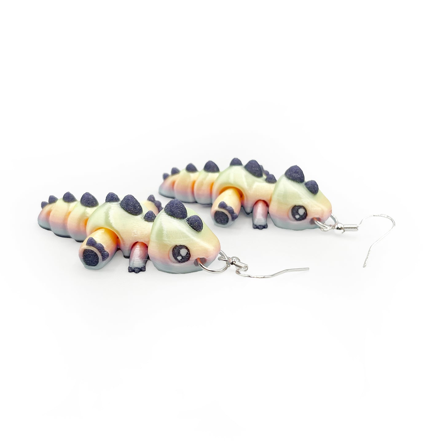 Tiny Dino Earrings – Lightweight 3D Printed Dinosaur Hook Earrings | Cute Hypoallergenic Prehistoric Jewelry
