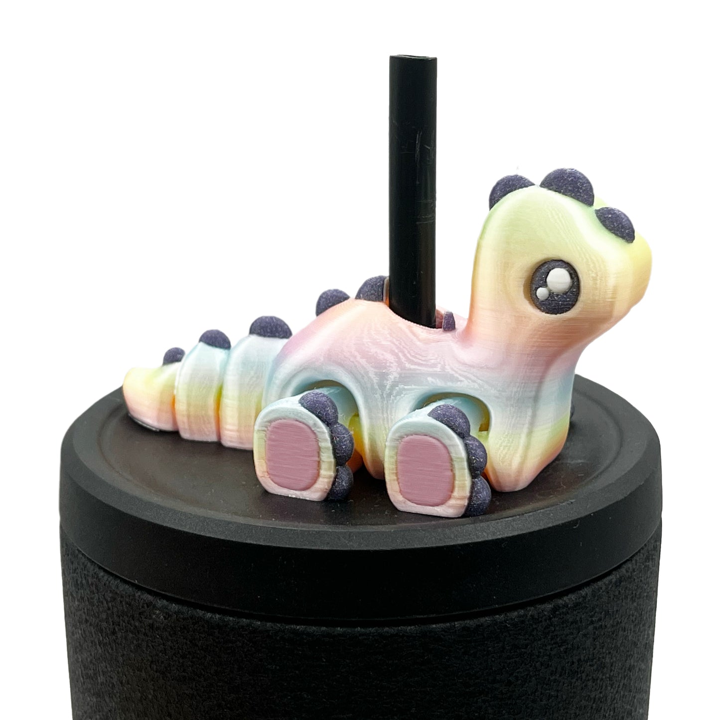 Dino Sip Sidekicks – 3D Printed Dinosaur Straw Toppers for Tumblers | Cute Prehistoric Straw Buddy Accessories