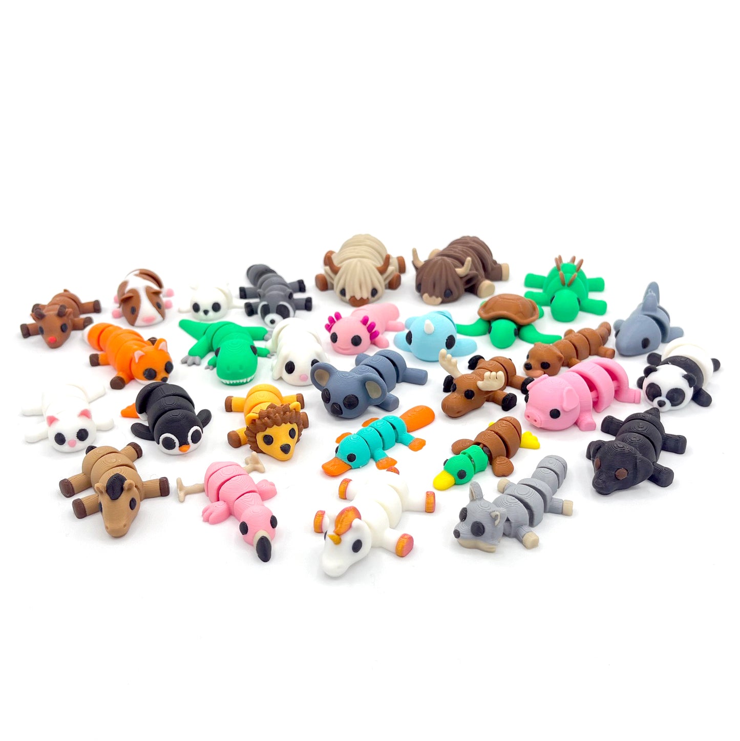 MINI Cuddly Critter Desk Pal – Articulated 3D Printed Animal Fidget Toy | Pocket-Sized Mini Collectible