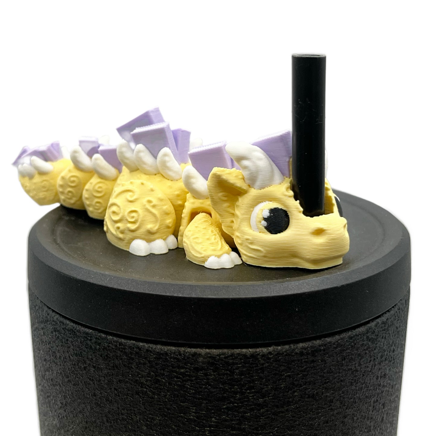 Baby Dragon Sip Sidekicks – 3D Printed Dragon Straw Topper for Tumblers | Fantasy Straw Buddy Accessory
