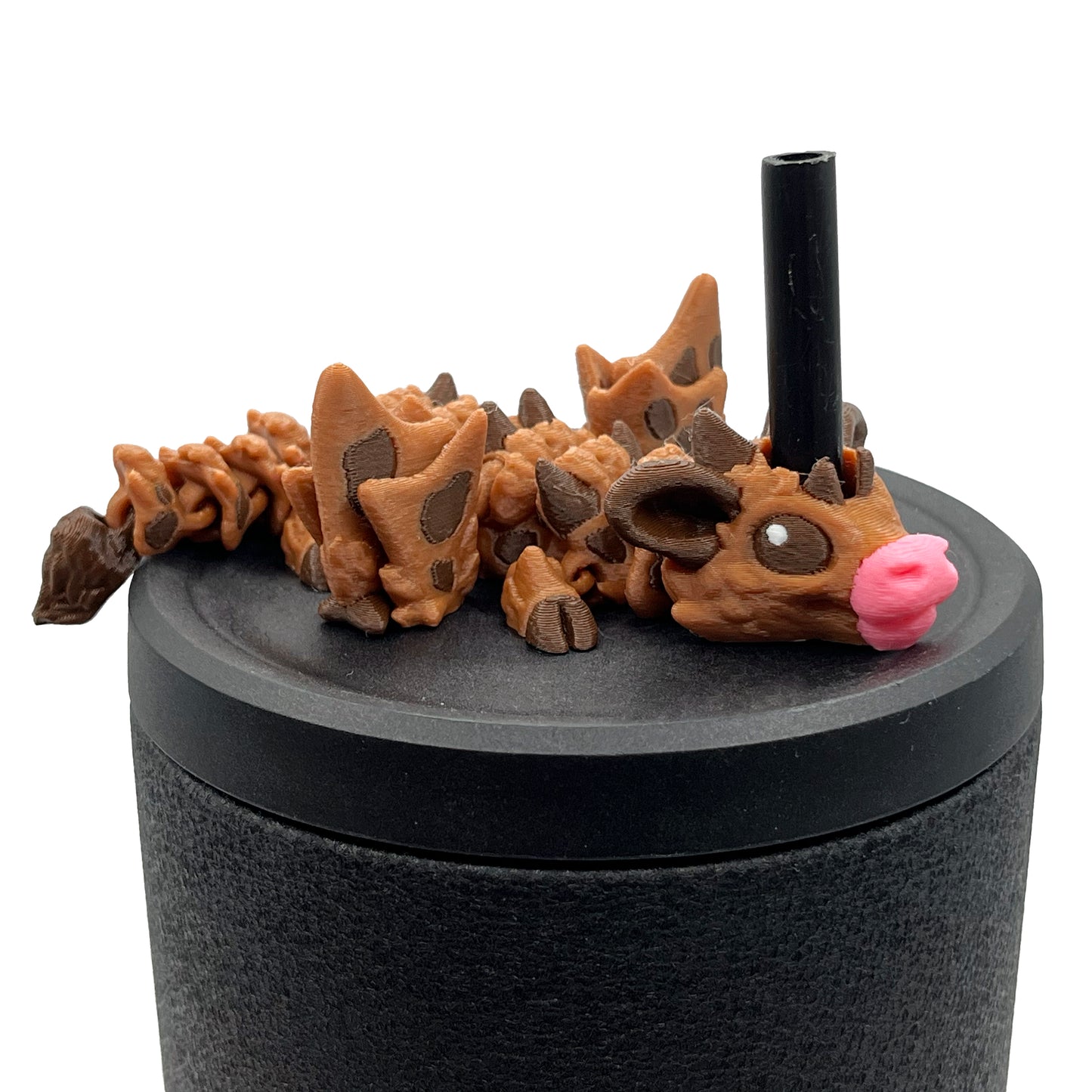 Baby Dragon Sip Sidekicks – 3D Printed Dragon Straw Topper for Tumblers | Fantasy Straw Buddy Accessory