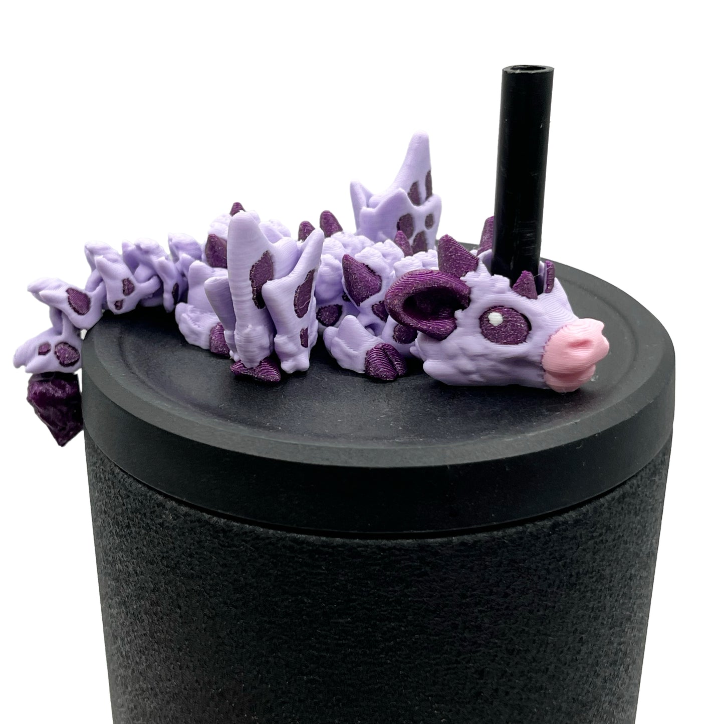 Baby Dragon Sip Sidekicks – 3D Printed Dragon Straw Topper for Tumblers | Fantasy Straw Buddy Accessory