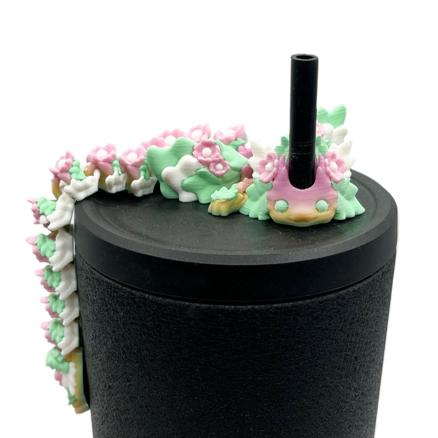 Baby Dragon Sip Sidekicks – 3D Printed Dragon Straw Topper for Tumblers | Fantasy Straw Buddy Accessory
