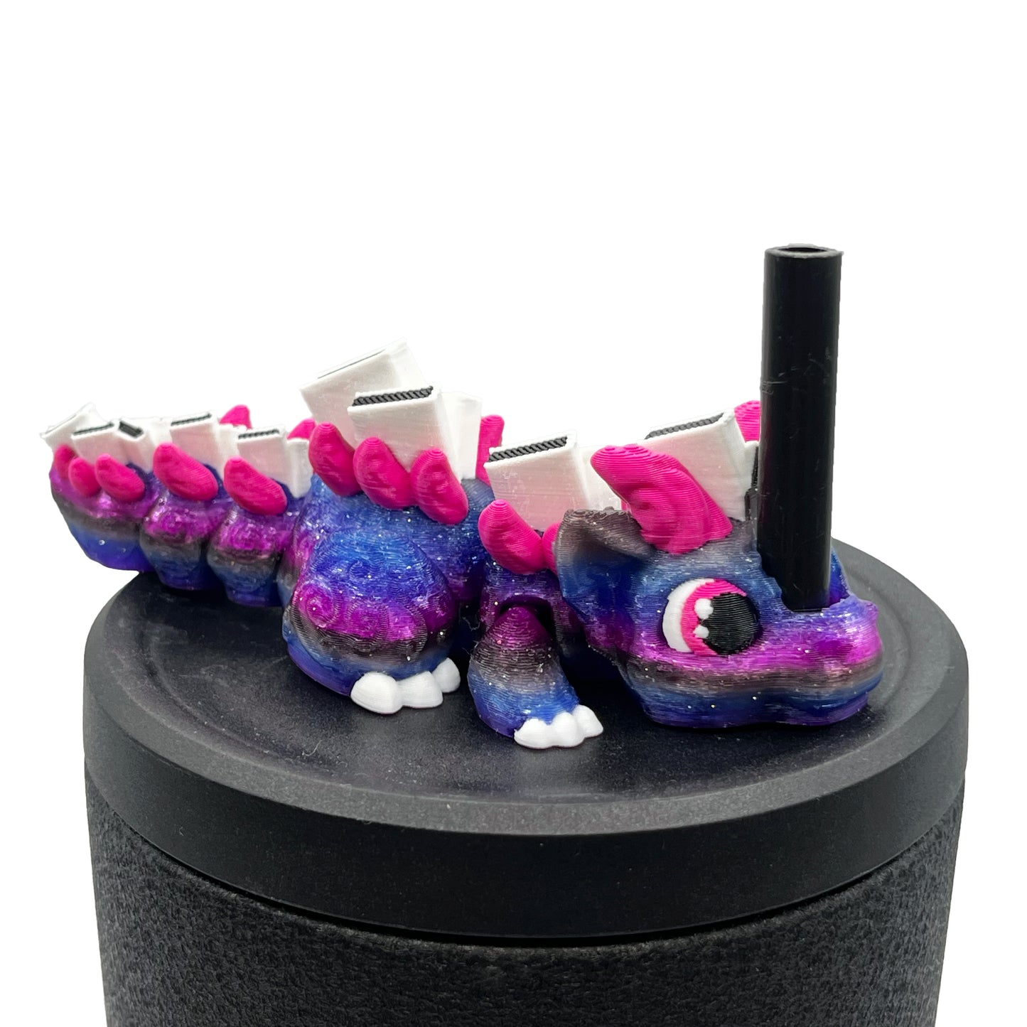 Book Dragon Sip Sidekicks – 3D Printed Dragon Straw Toppers for Tumblers | Cute Bookish Straw Buddy Accessories