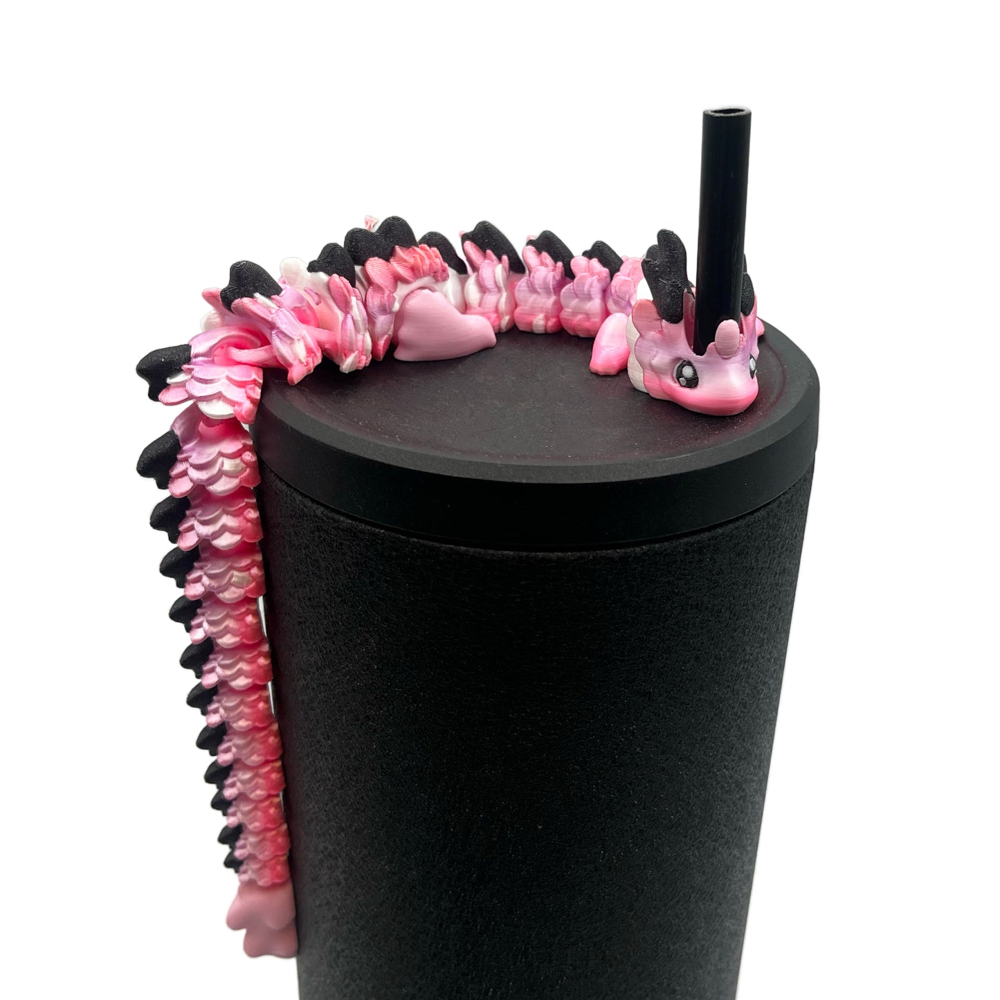 Baby Dragon Sip Sidekicks – 3D Printed Dragon Straw Topper for Tumblers | Fantasy Straw Buddy Accessory