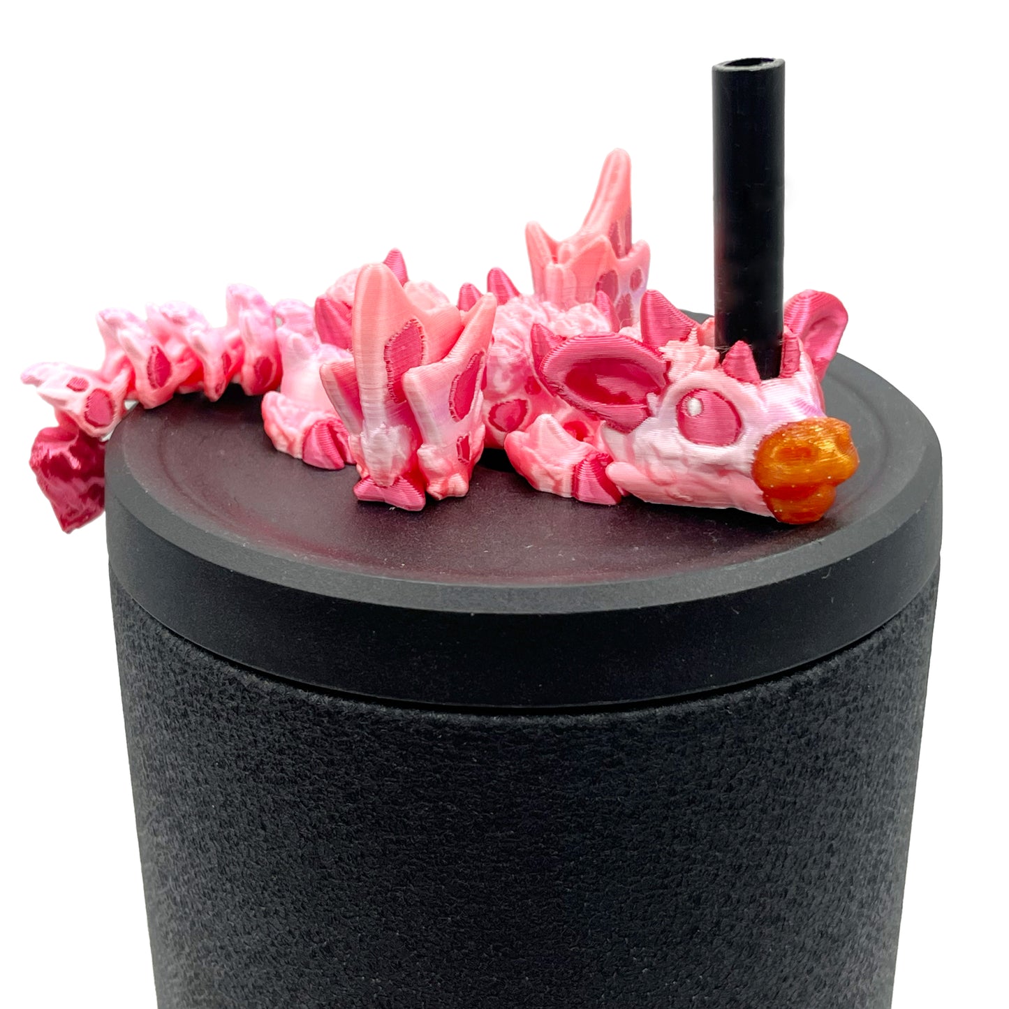 Baby Dragon Sip Sidekicks – 3D Printed Dragon Straw Topper for Tumblers | Fantasy Straw Buddy Accessory
