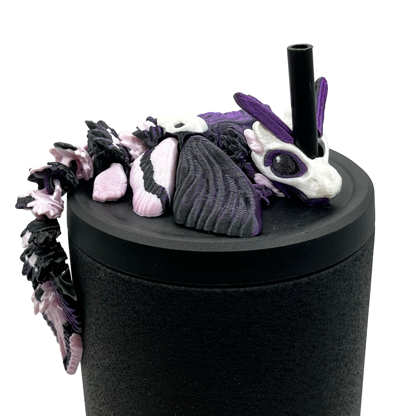 Baby Dragon Sip Sidekicks – 3D Printed Dragon Straw Topper for Tumblers | Fantasy Straw Buddy Accessory