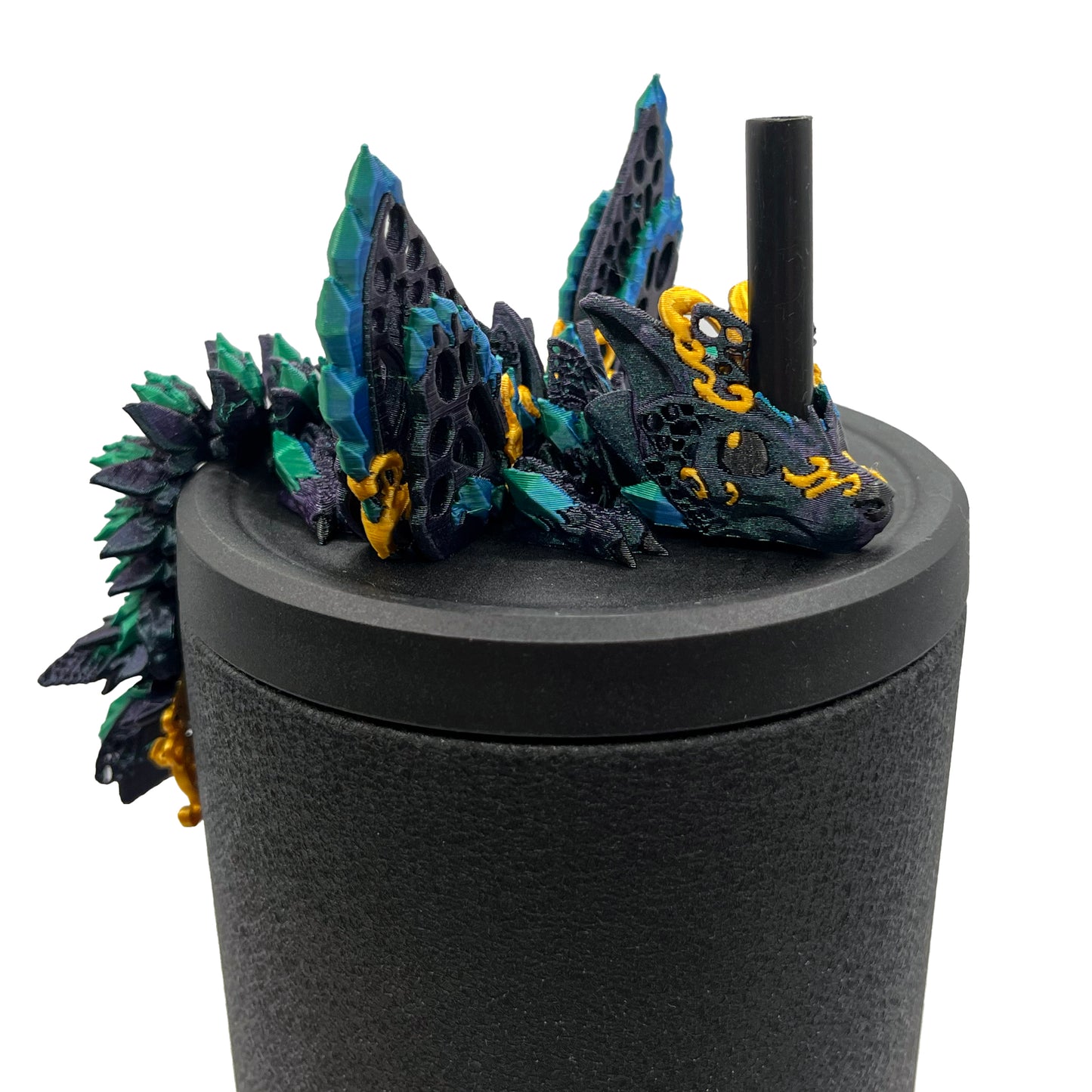 Baby Dragon Sip Sidekicks – 3D Printed Dragon Straw Topper for Tumblers | Fantasy Straw Buddy Accessory
