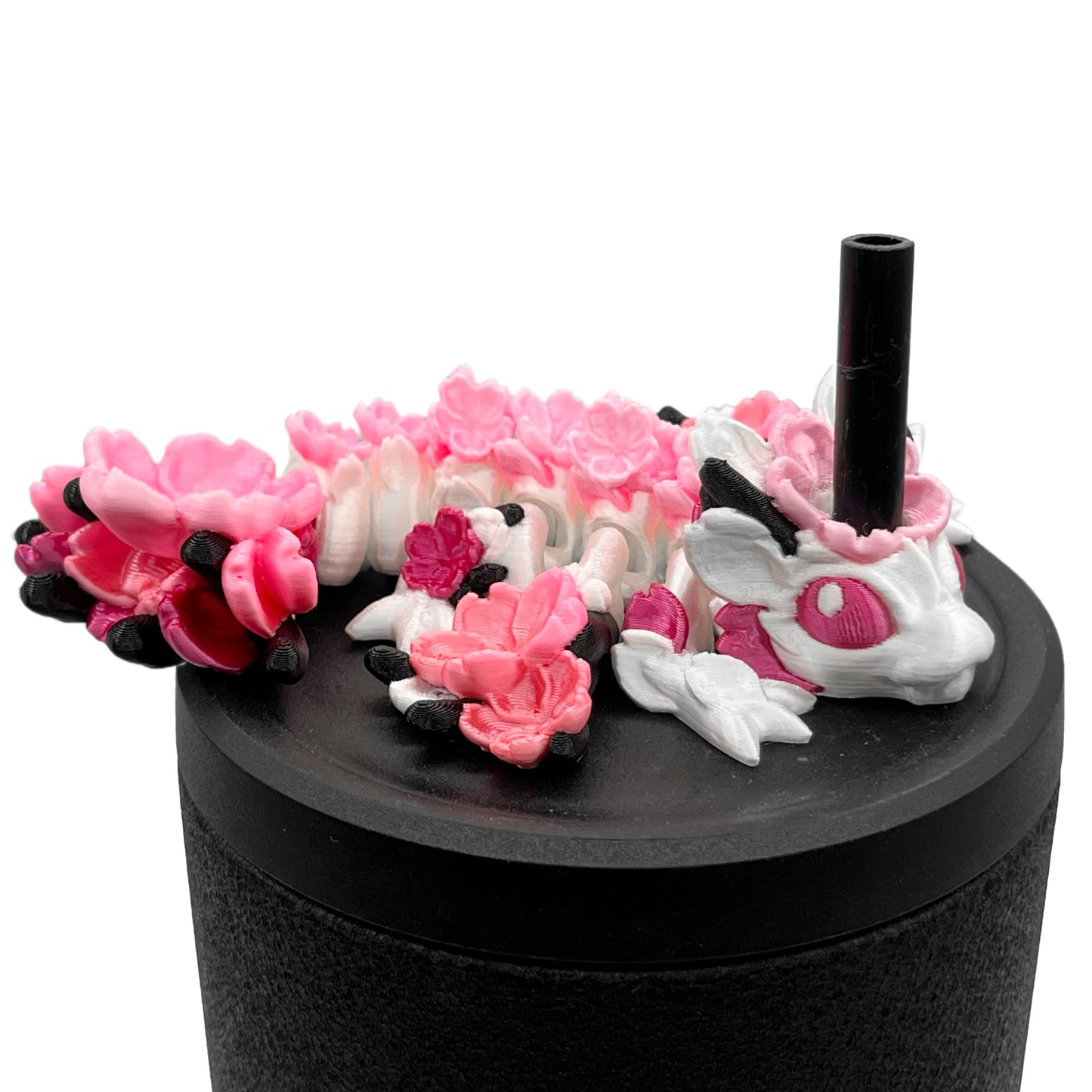 Baby Dragon Sip Sidekicks – 3D Printed Dragon Straw Topper for Tumblers | Fantasy Straw Buddy Accessory