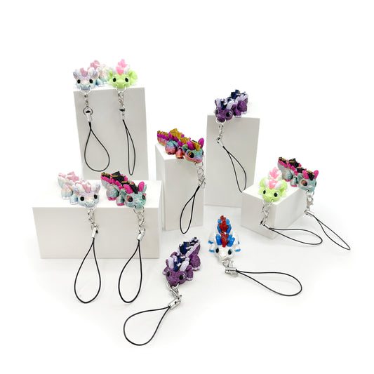 Book Dragon Phone Charms – 3D Printed Articulated Dragon Phone Charm | Cute Bookish Phone Accessory for Readers
