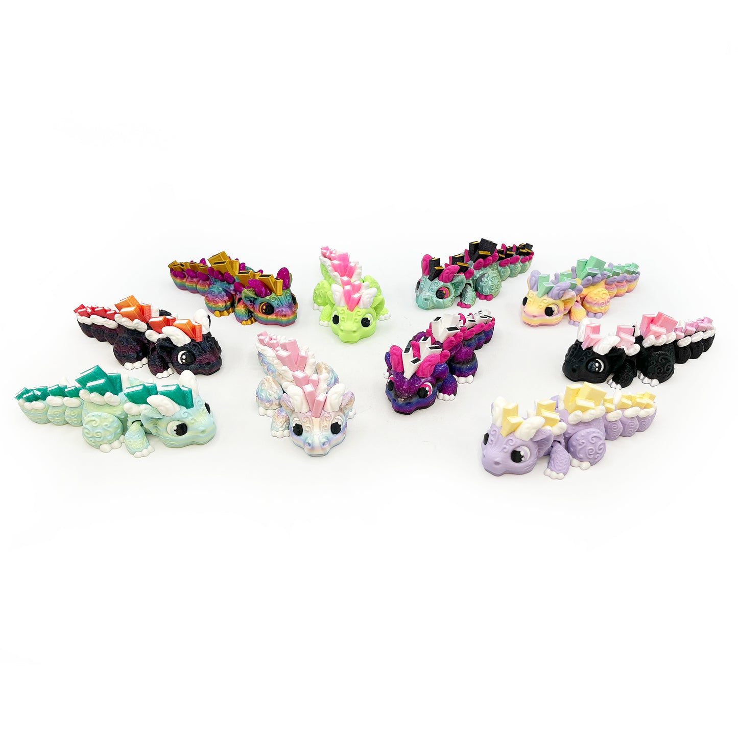Book Dragon Desk Pals – Articulated 3D Printed Dragon Fidget Toy & Cute Bookish Desk Decor