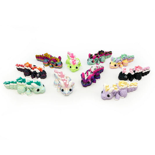 Book Dragon Desk Pals – Articulated 3D Printed Dragon Fidget Toy & Cute Bookish Desk Decor
