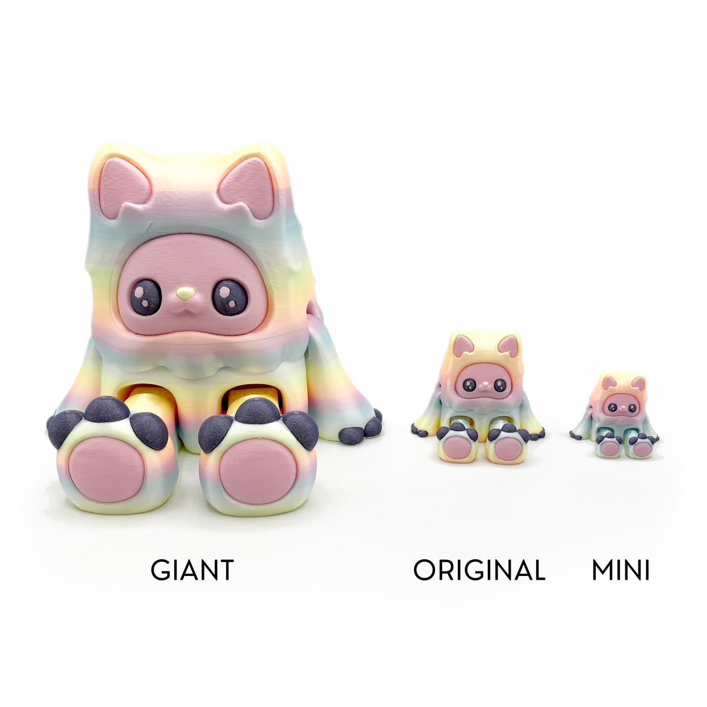 MINI Mysterious Cryptid Desk Pal – Kittyfoot & Gillifoot Articulated 3D Printed Fidget Toy | Cute Mini Collectible