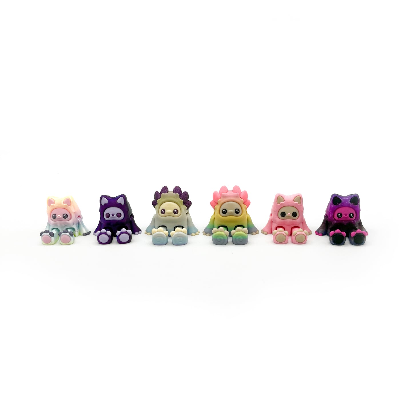 MINI Mysterious Cryptid Desk Pal – Kittyfoot & Gillifoot Articulated 3D Printed Fidget Toy | Cute Mini Collectible