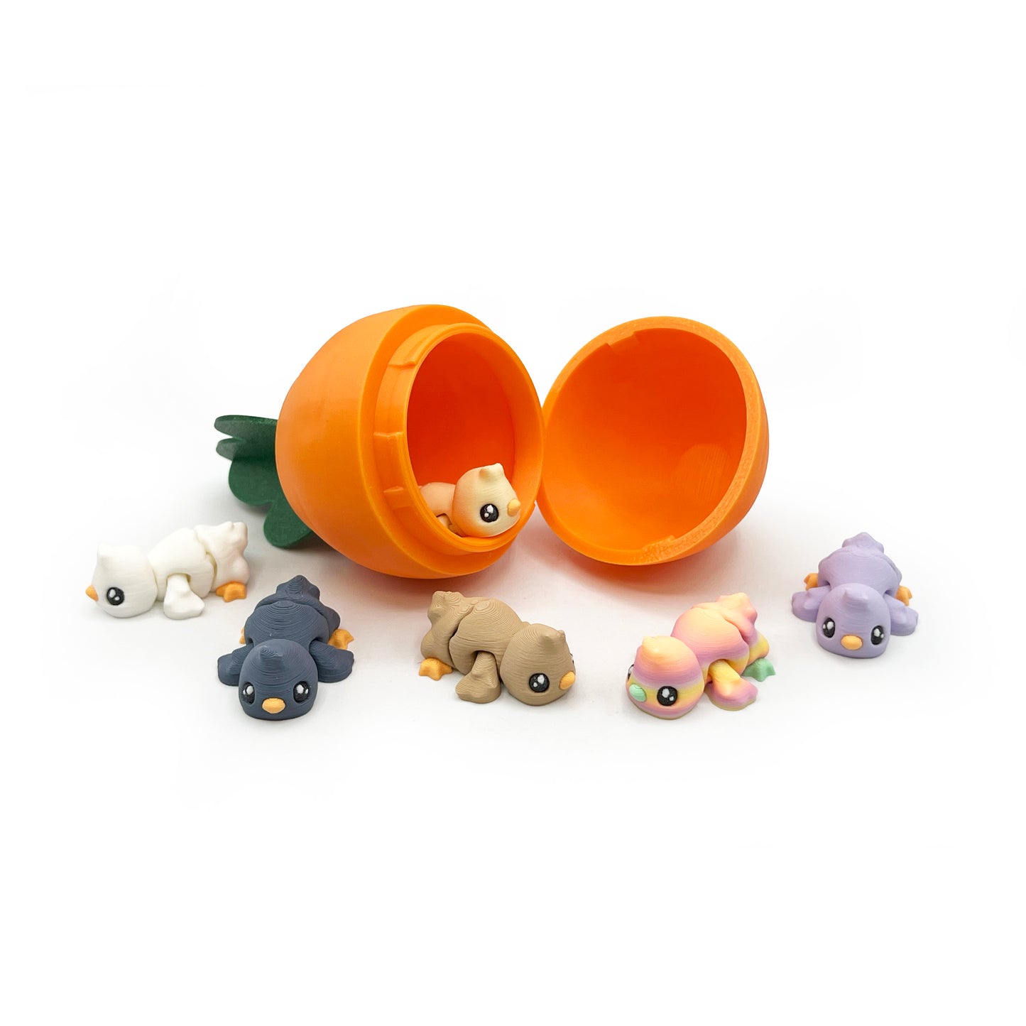 Micro Chick Pack – Hand-Picked 3D Printed Easter Chick Figures with Carrot Egg | Cute Easter Basket Stuffer & Spring Collectible