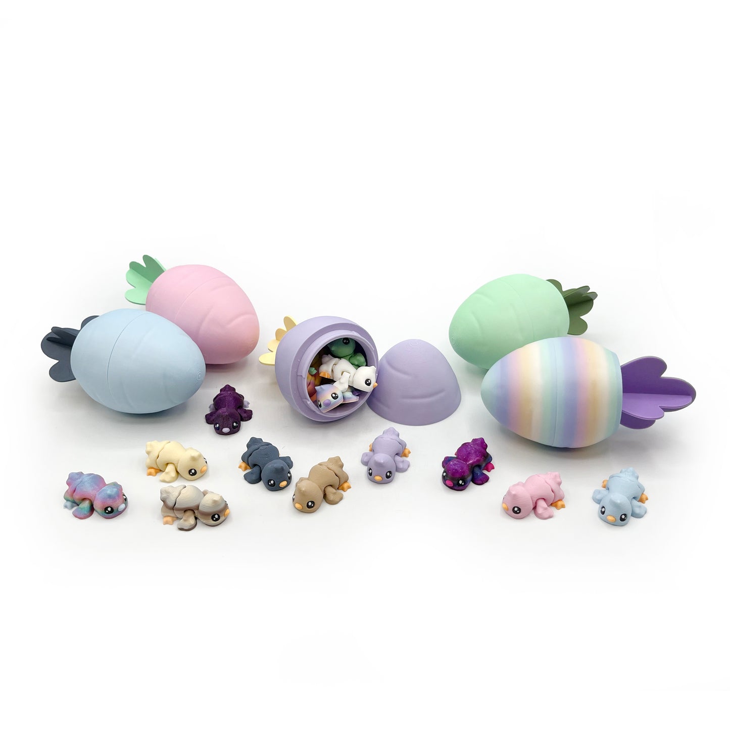 Micro Chick Pack – Hand-Picked 3D Printed Easter Chick Figures with Carrot Egg | Cute Easter Basket Stuffer & Spring Collectible