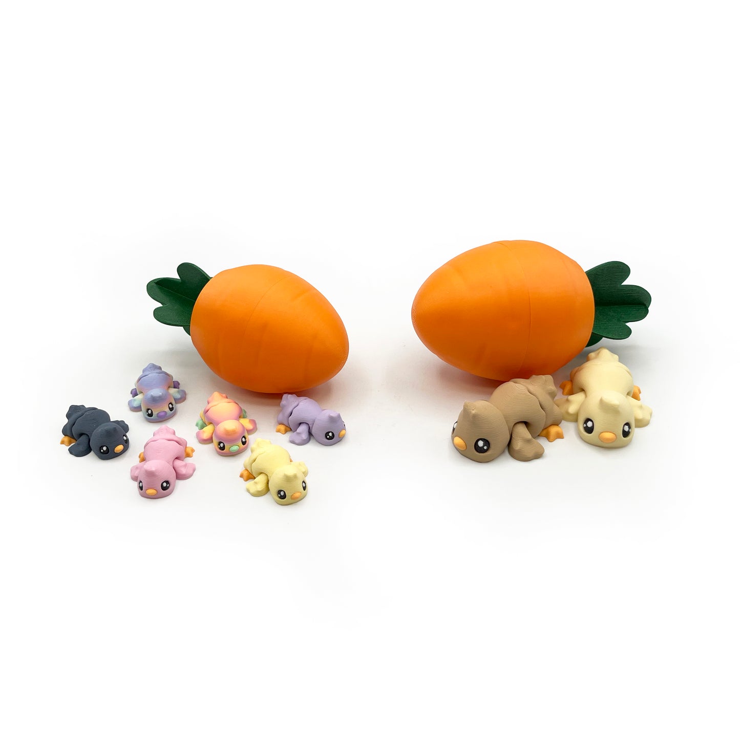 Micro Chick Pack – Hand-Picked 3D Printed Easter Chick Figures with Carrot Egg | Cute Easter Basket Stuffer & Spring Collectible
