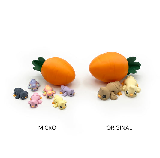 Easter Chick Carrot Egg Bundle – 3D Printed Baby Chick Figures & Carrot Egg | Cute Easter Basket Stuffer & Spring Collectible