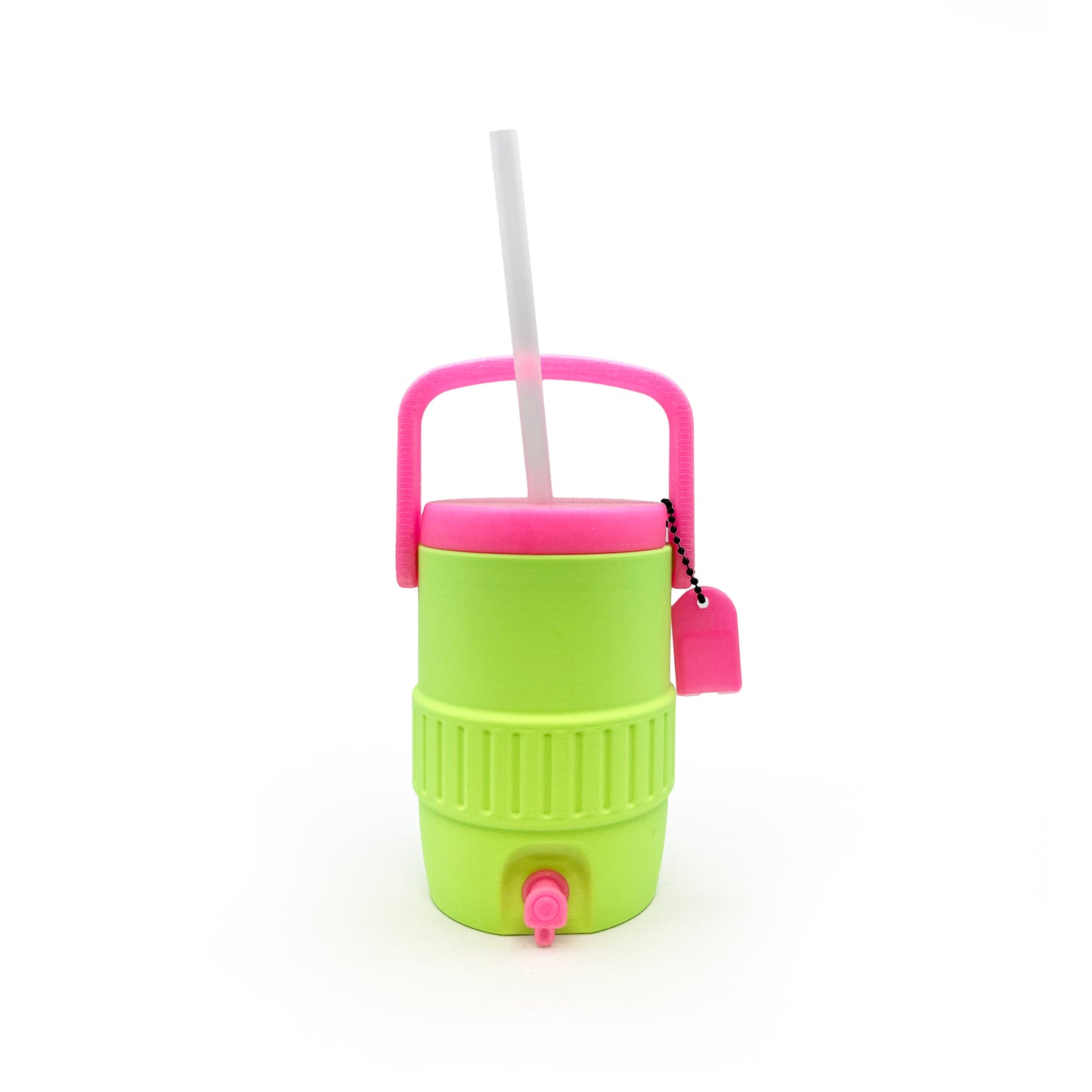 Mini Cooler Can Cozy with Lid, Straw + Pull Tab Opener