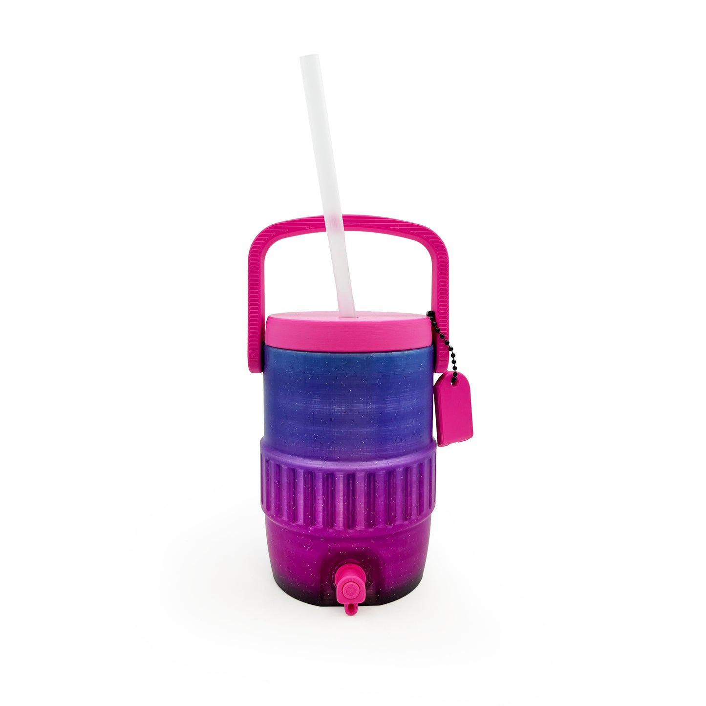 Mini Cooler Can Cozy with Lid, Straw + Pull Tab Opener