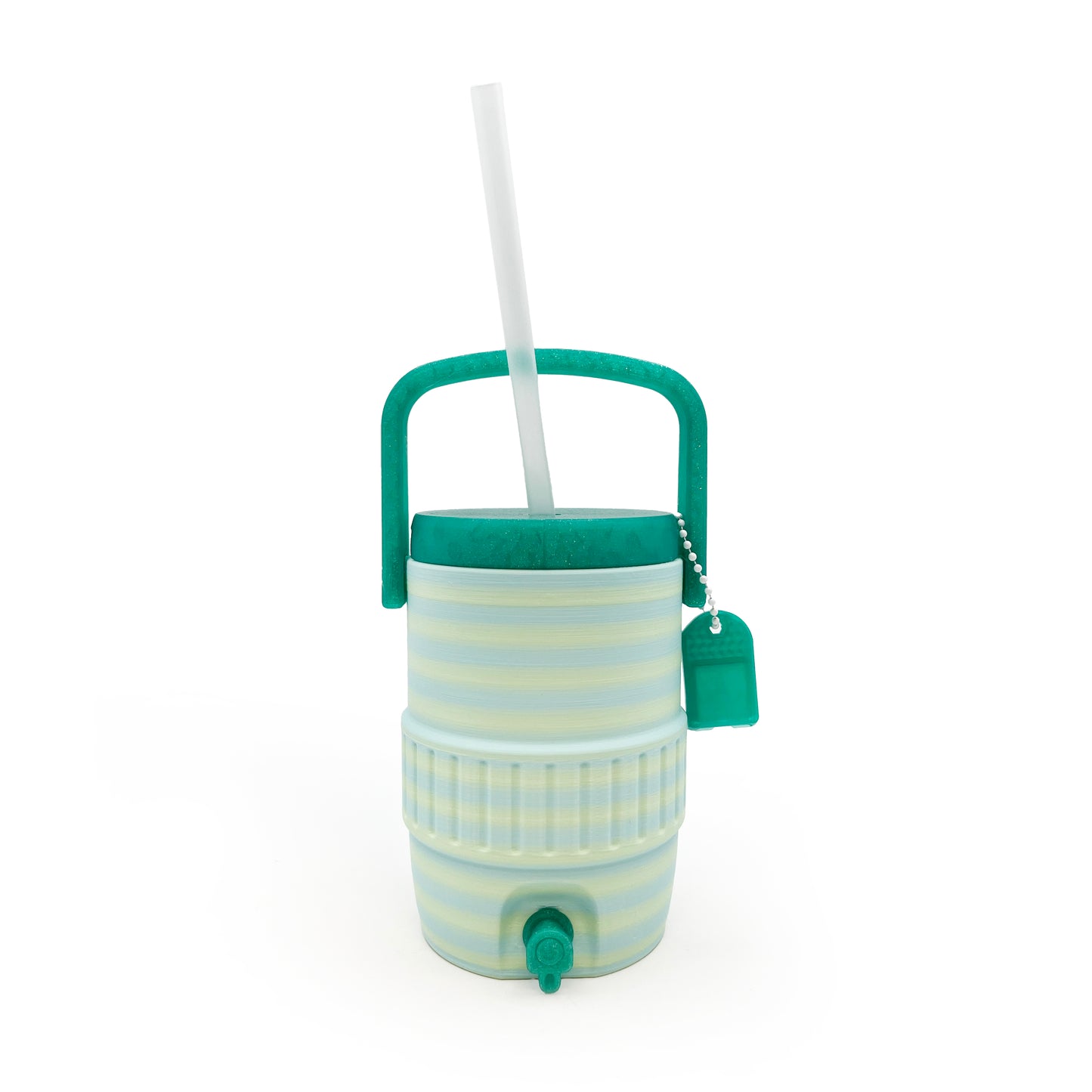 Mini Cooler Can Cozy with Lid, Straw + Pull Tab Opener