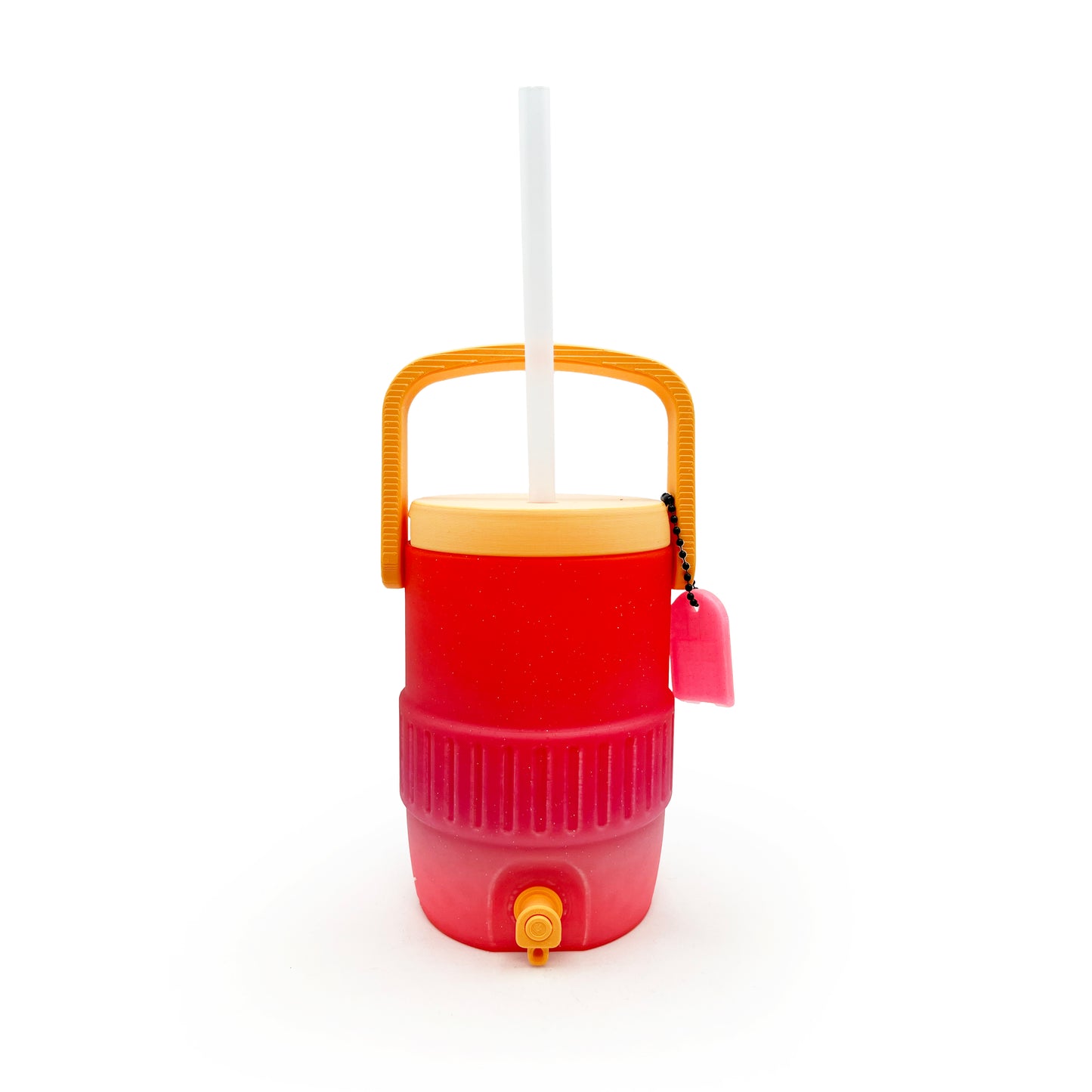 Mini Cooler Can Cozy with Lid, Straw + Pull Tab Opener