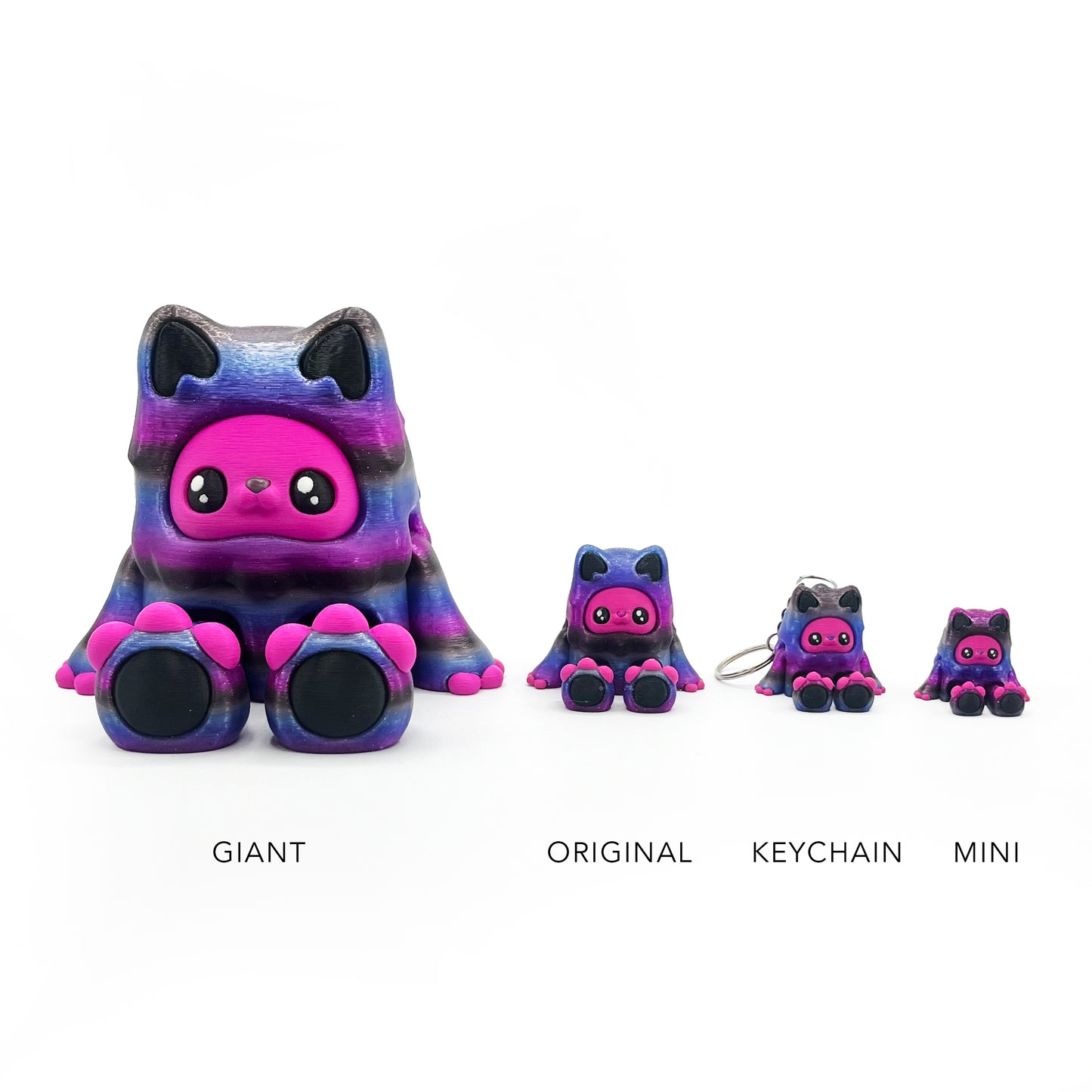 MINI Mysterious Cryptid Desk Pal – Kittyfoot & Gillifoot Articulated 3D Printed Fidget Toy | Cute Mini Collectible