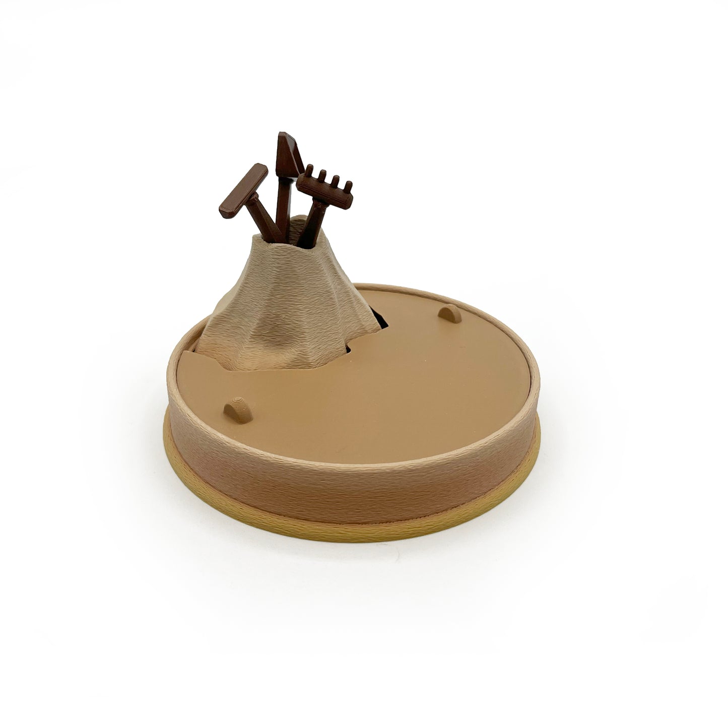 Dino Volcano Zen Garden – 3D Printed Dinosaur Play Set & Sensory Sand Desk Decor