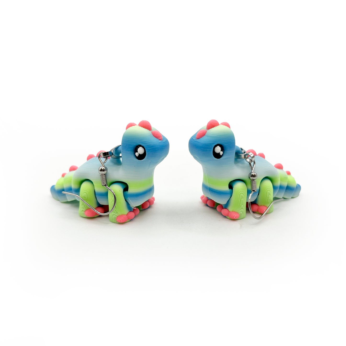 Tiny Dino Earrings – Lightweight 3D Printed Dinosaur Hook Earrings | Cute Hypoallergenic Prehistoric Jewelry
