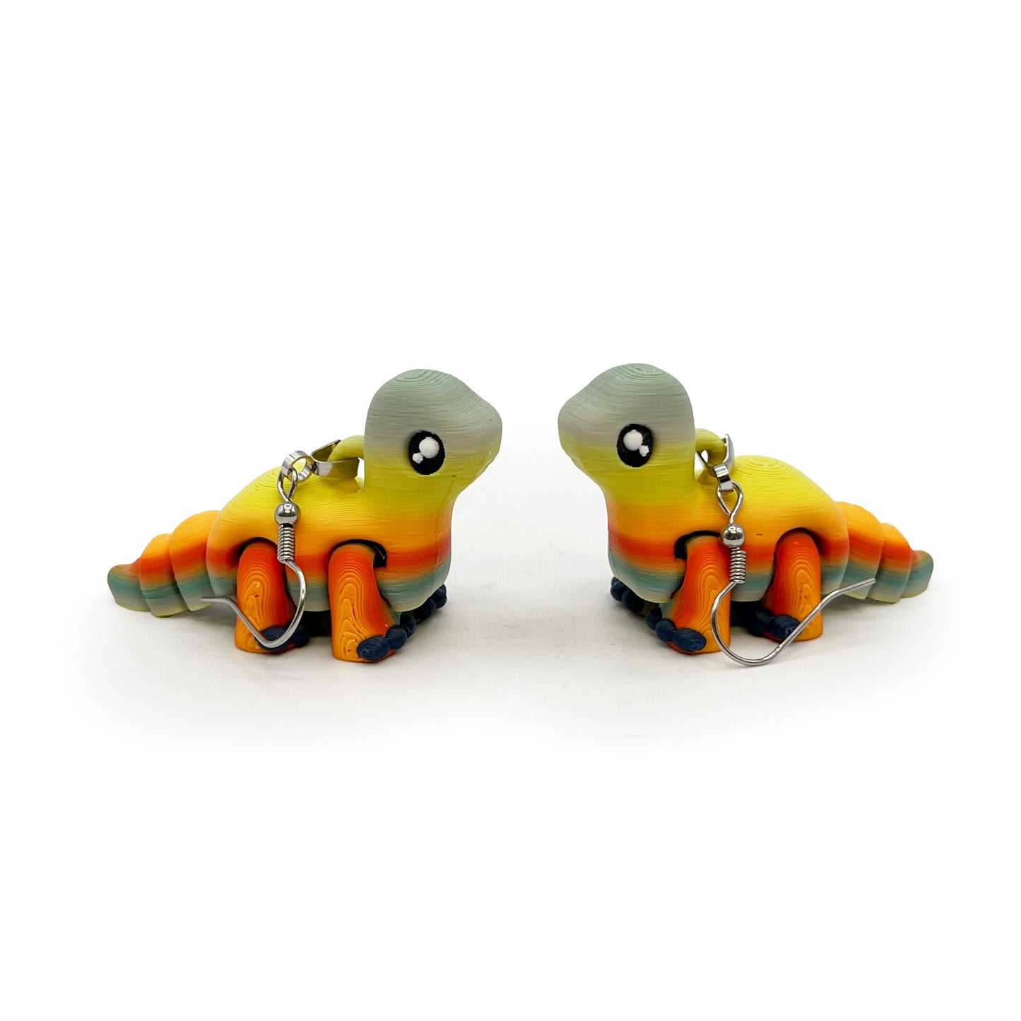 Tiny Dino Earrings – Lightweight 3D Printed Dinosaur Hook Earrings | Cute Hypoallergenic Prehistoric Jewelry