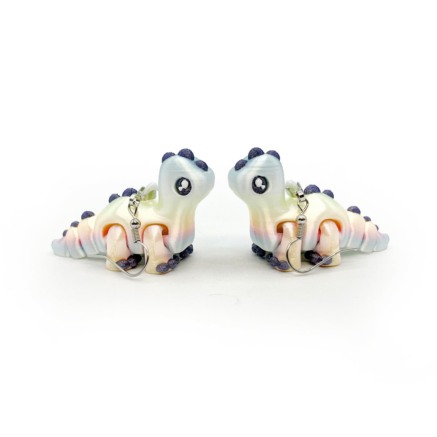 Tiny Dino Earrings – Lightweight 3D Printed Dinosaur Hook Earrings | Cute Hypoallergenic Prehistoric Jewelry