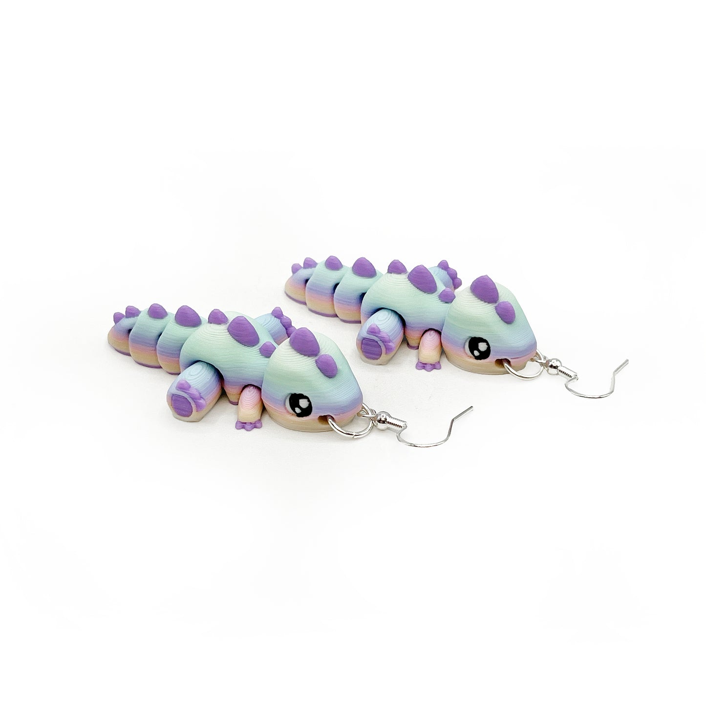 Tiny Dino Earrings – Lightweight 3D Printed Dinosaur Hook Earrings | Cute Hypoallergenic Prehistoric Jewelry