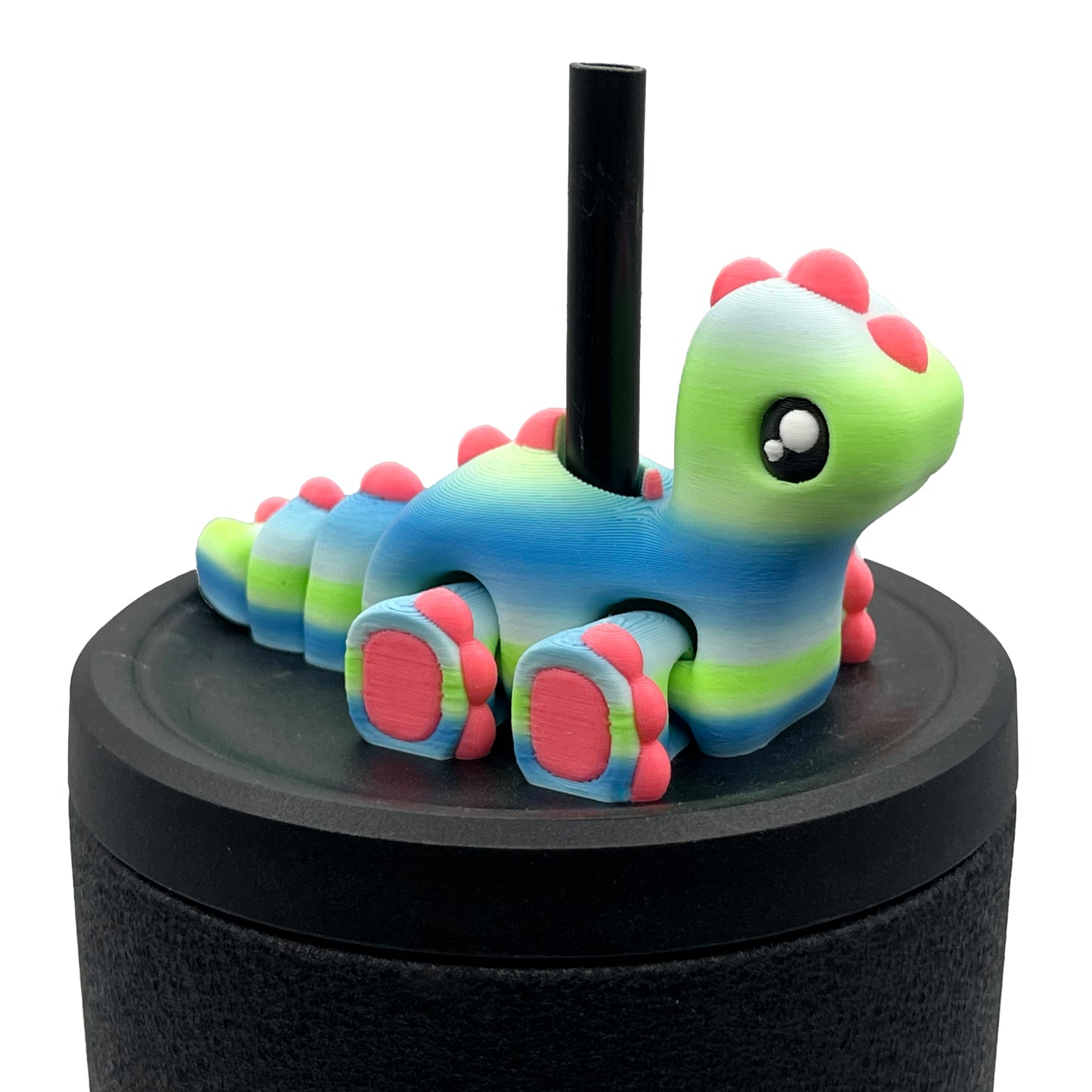 Dino Sip Sidekicks – 3D Printed Dinosaur Straw Toppers for Tumblers | Cute Prehistoric Straw Buddy Accessories