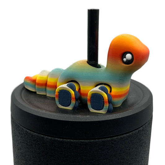 Dino Sip Sidekicks – 3D Printed Dinosaur Straw Toppers for Tumblers | Cute Prehistoric Straw Buddy Accessories