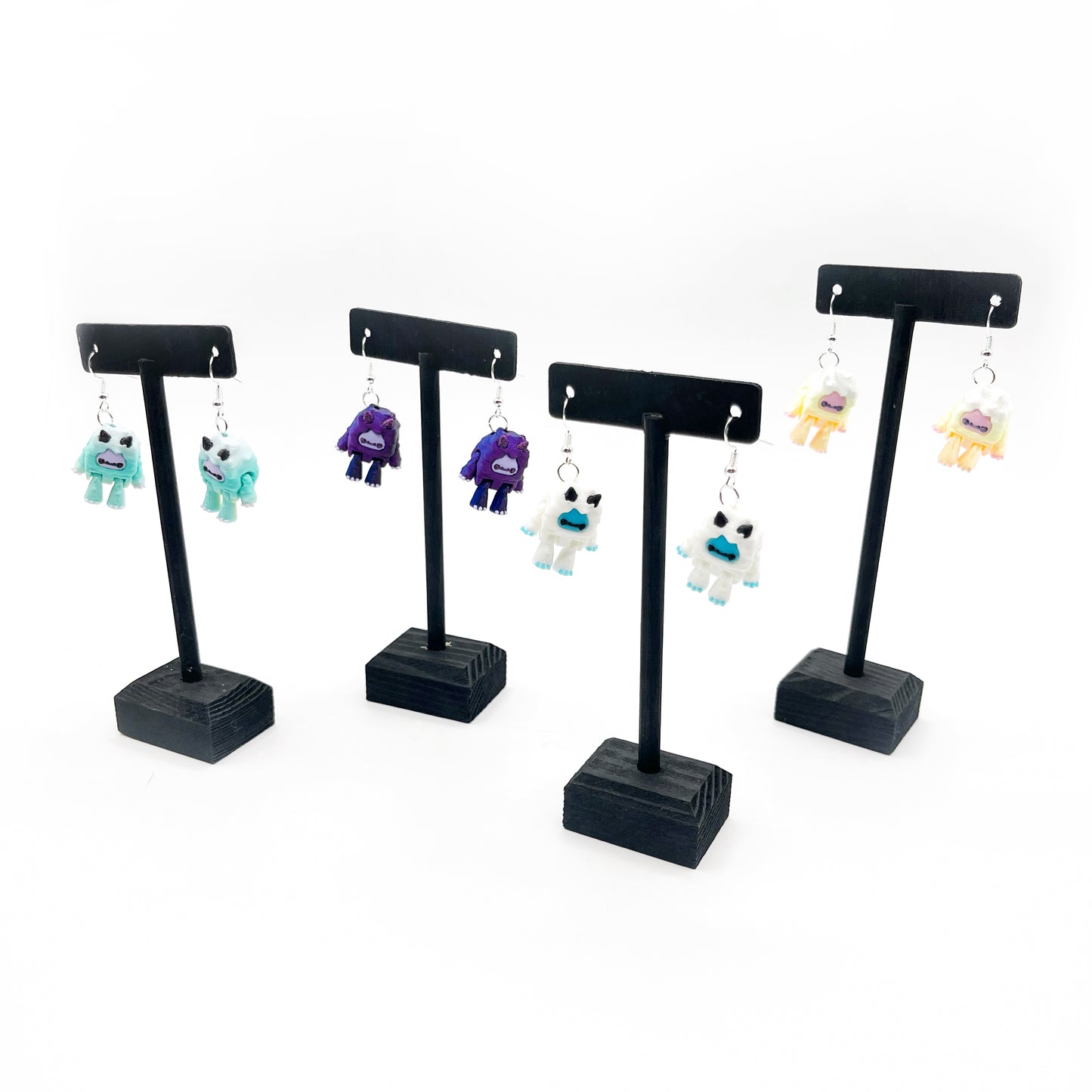 Flurryfoot & Bigfoot Earrings – Cute 3D Printed Cryptid Hook Earrings | Lightweight Hypoallergenic Jewelry for Monster Lovers