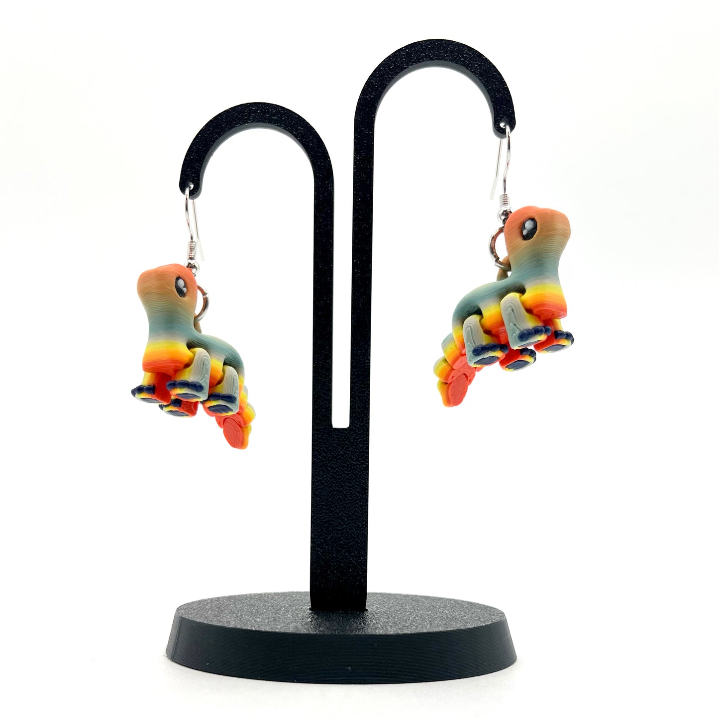 Tiny Dino Earrings – Lightweight 3D Printed Dinosaur Hook Earrings | Cute Hypoallergenic Prehistoric Jewelry