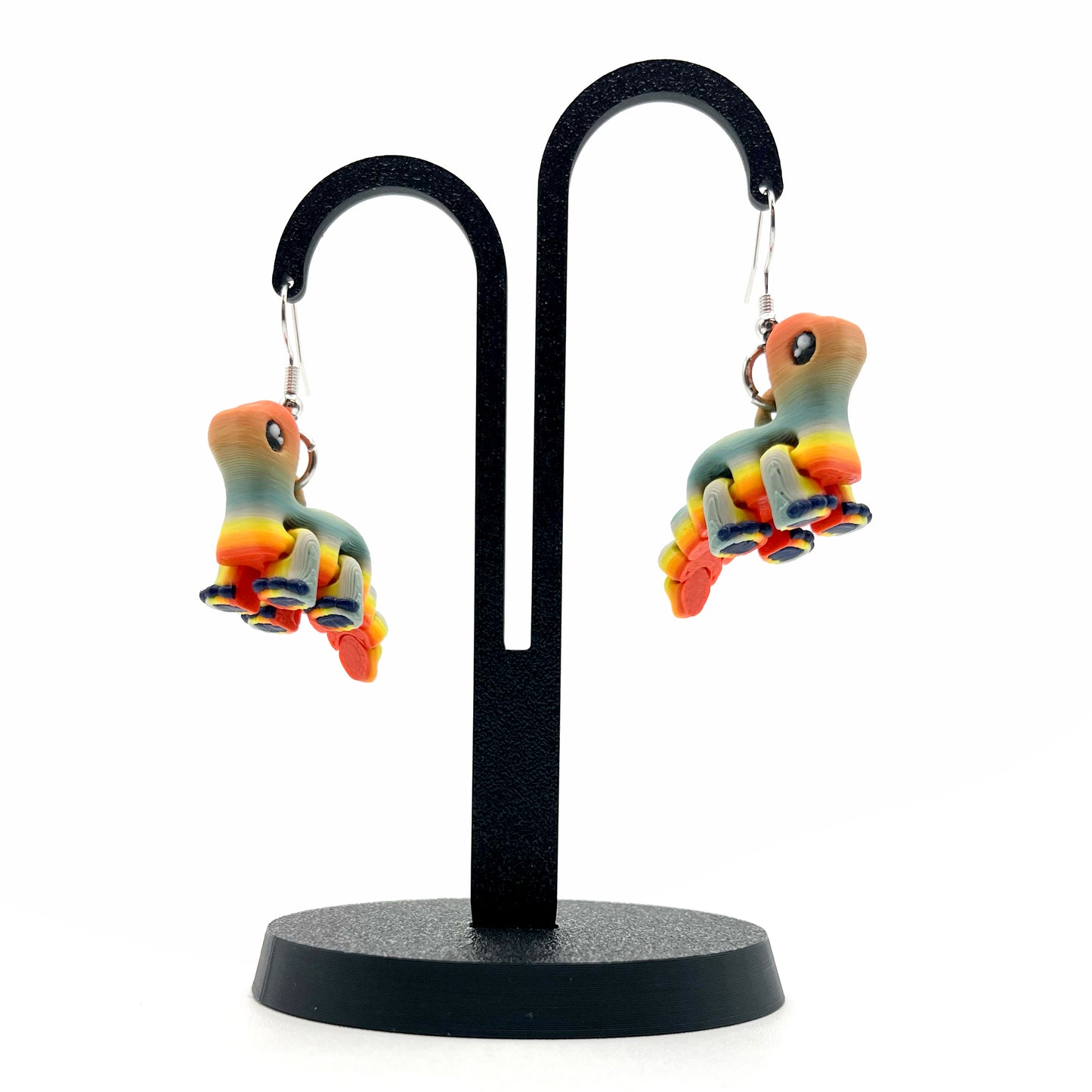 Tiny Dino Earrings – Lightweight 3D Printed Dinosaur Hook Earrings | Cute Hypoallergenic Prehistoric Jewelry