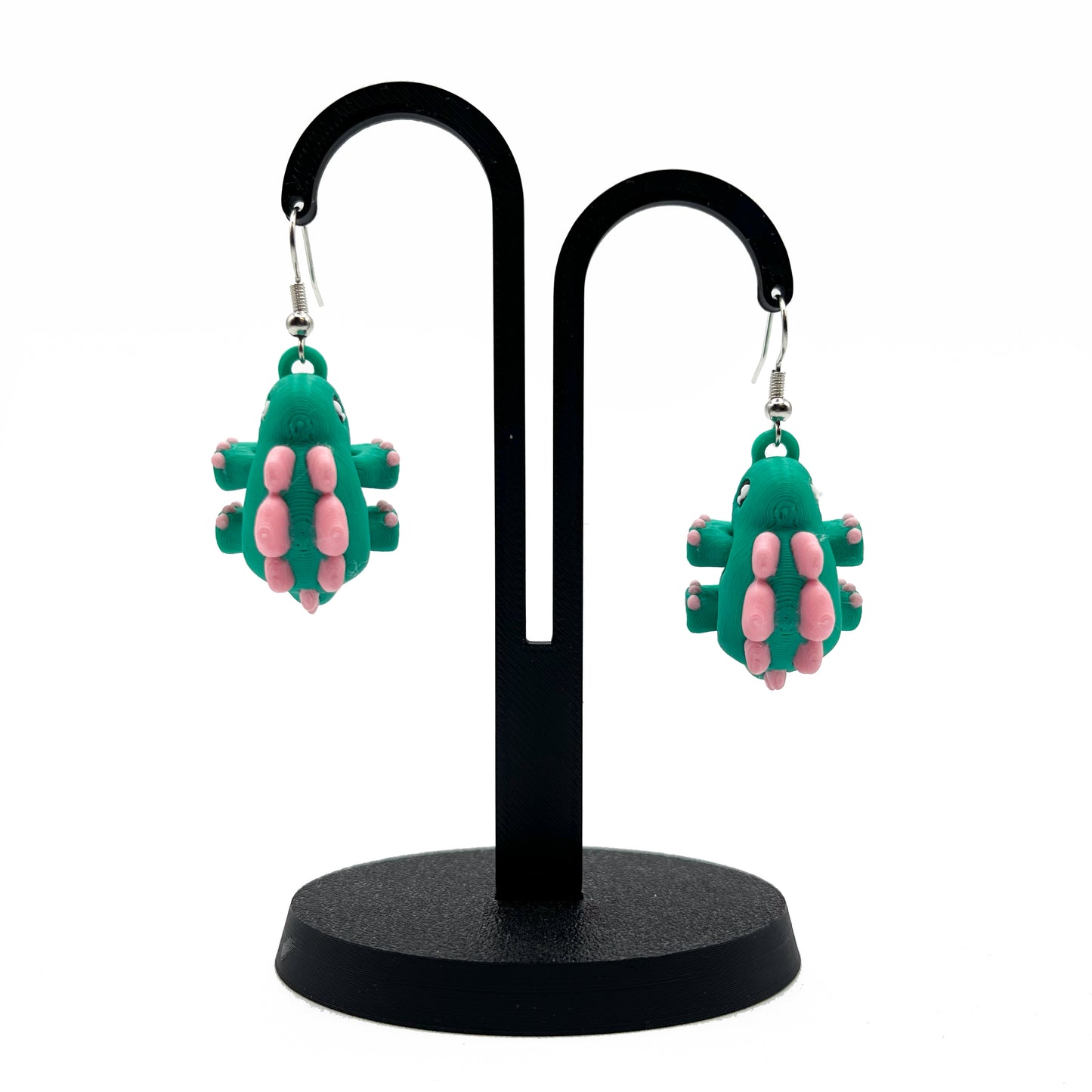 Tiny Dino Earrings – Lightweight 3D Printed Dinosaur Hook Earrings | Cute Hypoallergenic Prehistoric Jewelry
