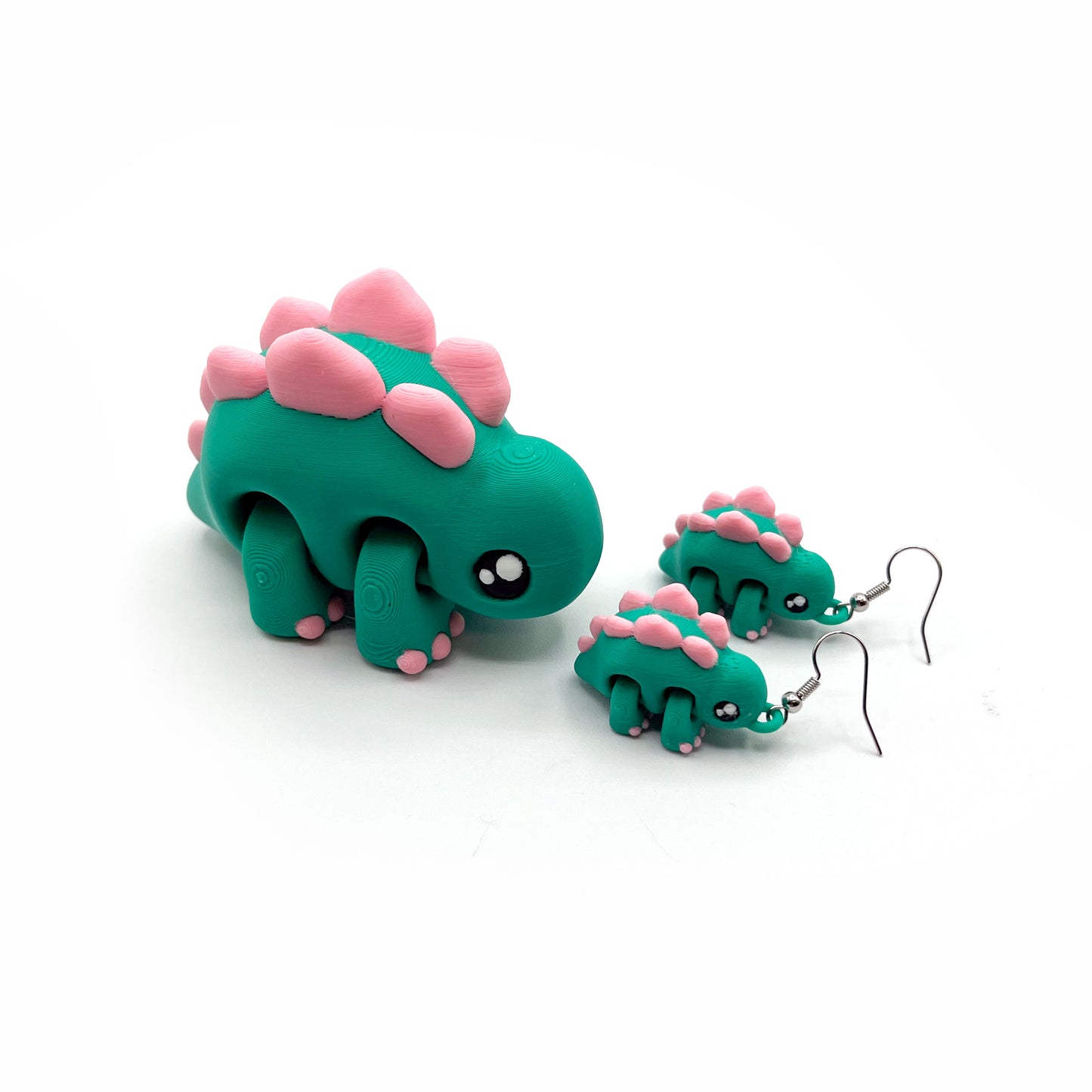 Tiny Dino Earrings – Lightweight 3D Printed Dinosaur Hook Earrings | Cute Hypoallergenic Prehistoric Jewelry