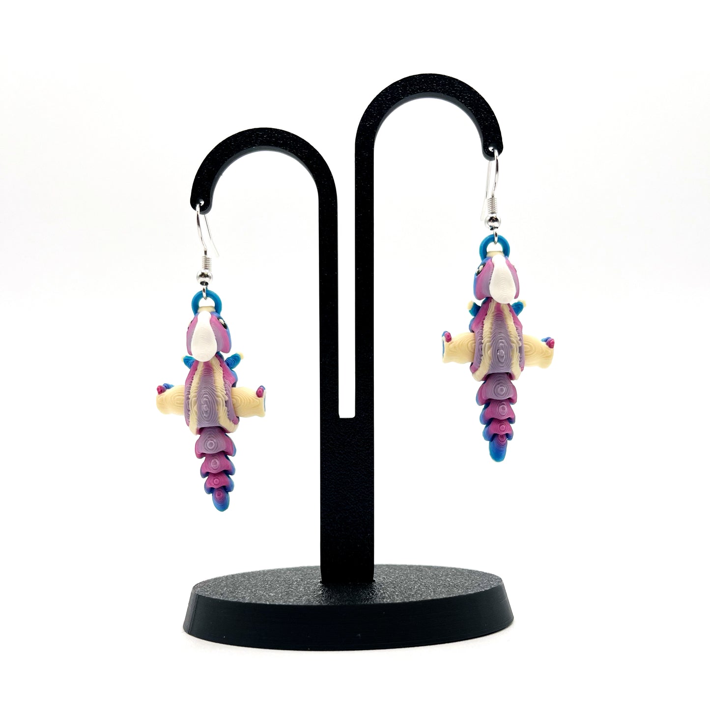 Tiny Dino Earrings – Lightweight 3D Printed Dinosaur Hook Earrings | Cute Hypoallergenic Prehistoric Jewelry