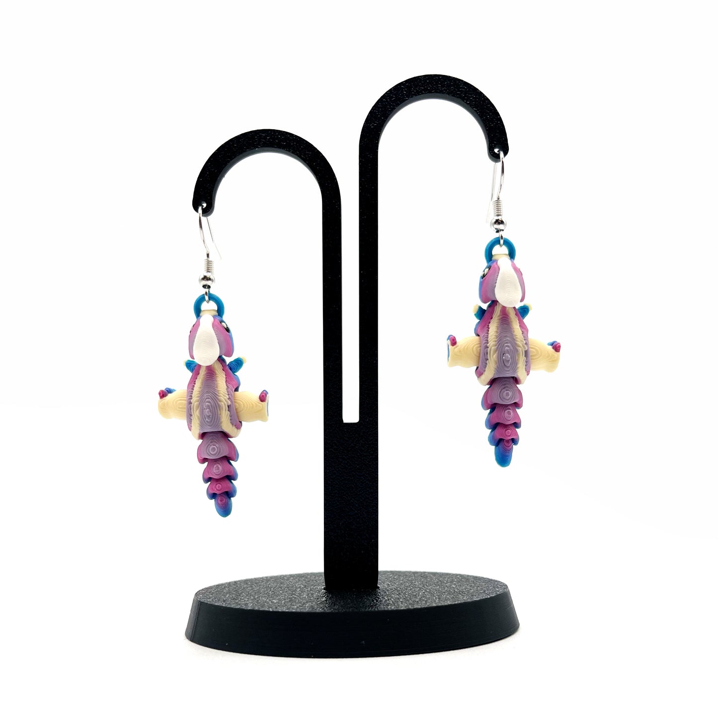 Tiny Dino Earrings – Lightweight 3D Printed Dinosaur Hook Earrings | Cute Hypoallergenic Prehistoric Jewelry