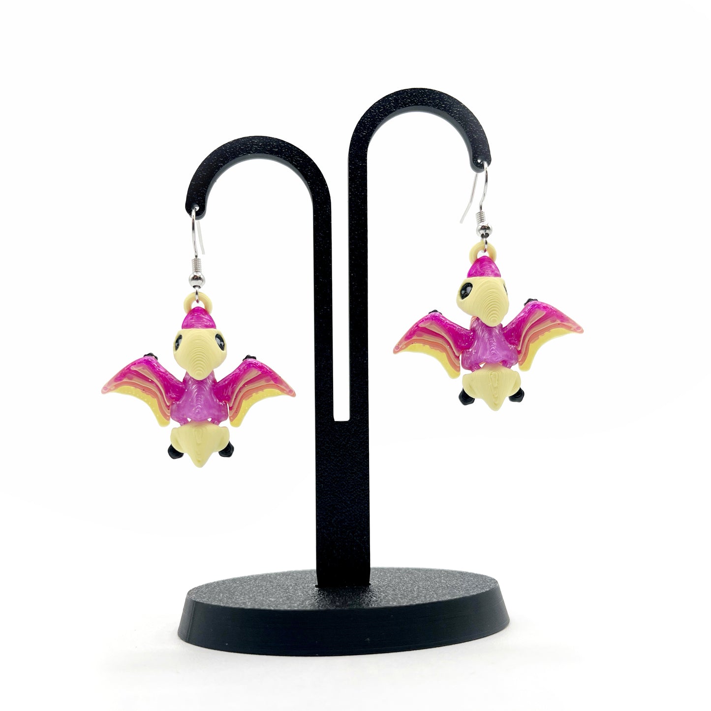 Tiny Dino Earrings – Lightweight 3D Printed Dinosaur Hook Earrings | Cute Hypoallergenic Prehistoric Jewelry