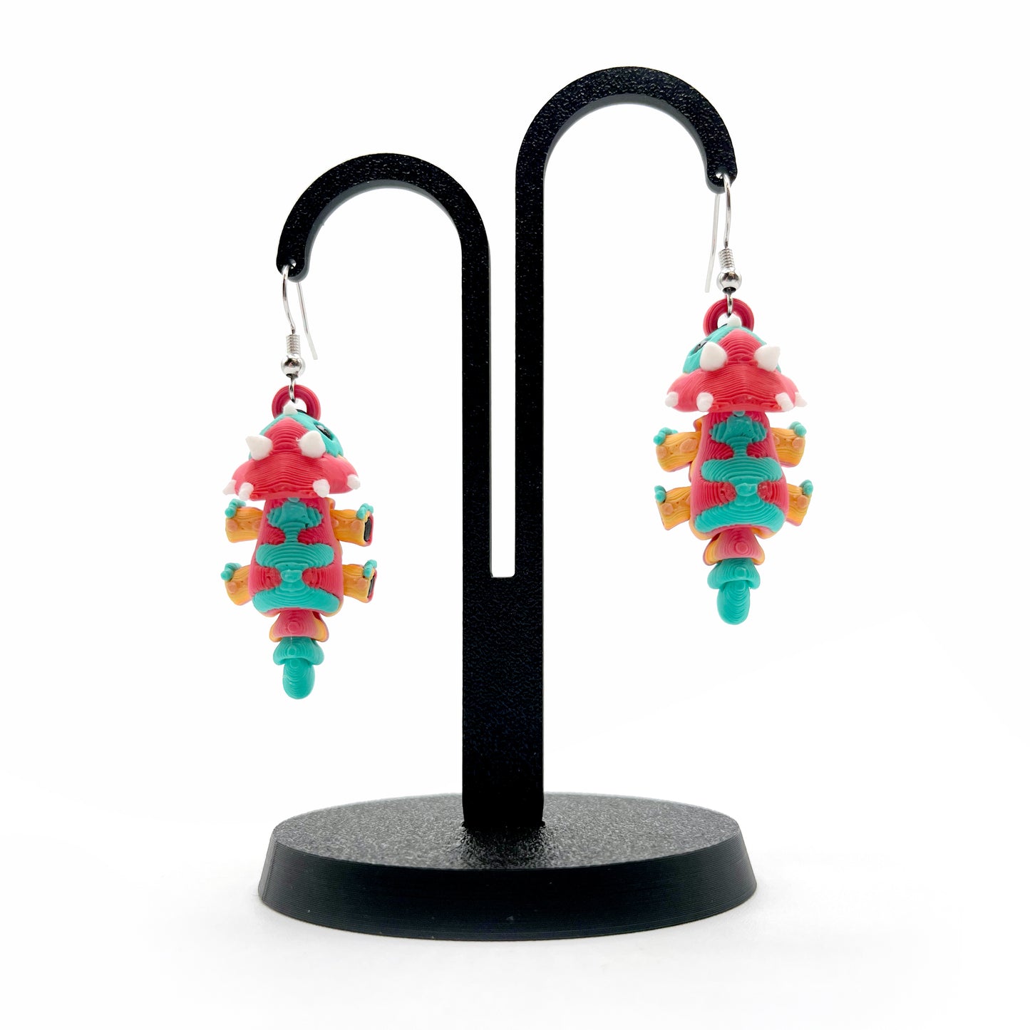 Tiny Dino Earrings – Lightweight 3D Printed Dinosaur Hook Earrings | Cute Hypoallergenic Prehistoric Jewelry