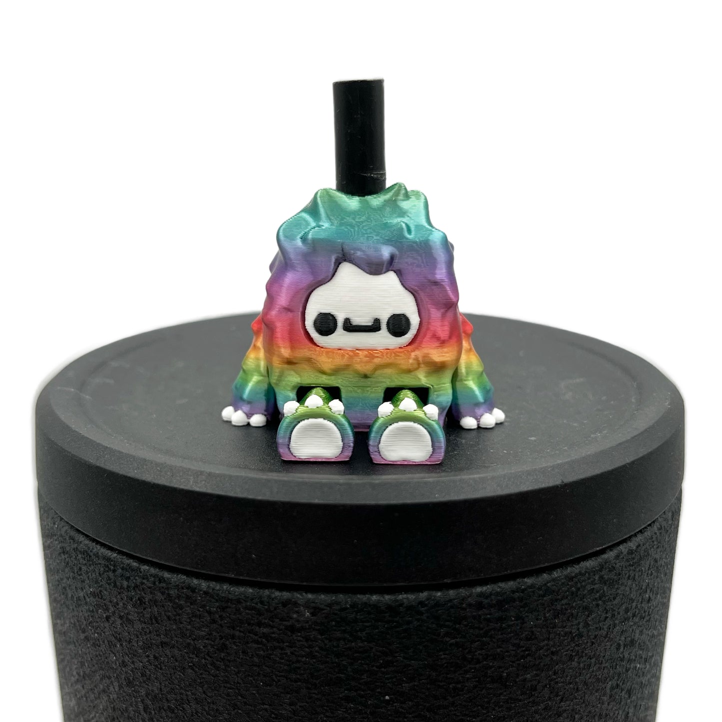 Flurryfoot & Bigfoot Sip Sidekicks – 3D Printed Cryptid Straw Toppers for Tumblers | Cute Straw Buddy Accessories