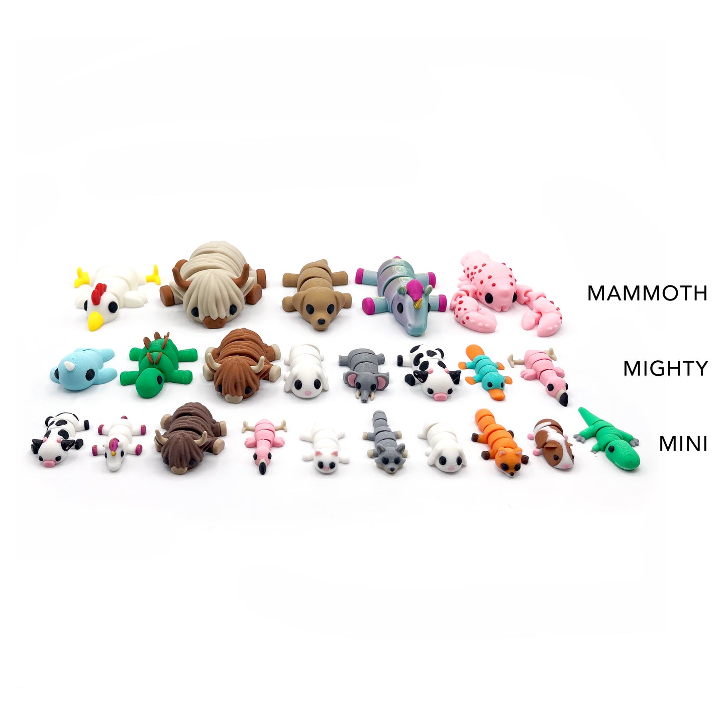 Cuddly Critter Desk Pals – Articulated 3D Printed Animal Fidget Toys & Cute Desk Decor
