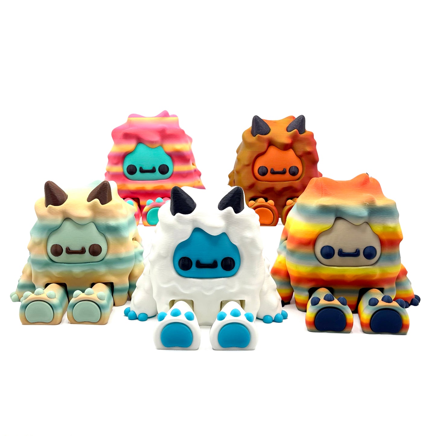 GIANT Flurryfoot & Bigfoot – Oversized 3D Printed Cryptid Figures | Large Cute Desk & Shelf Collectibles