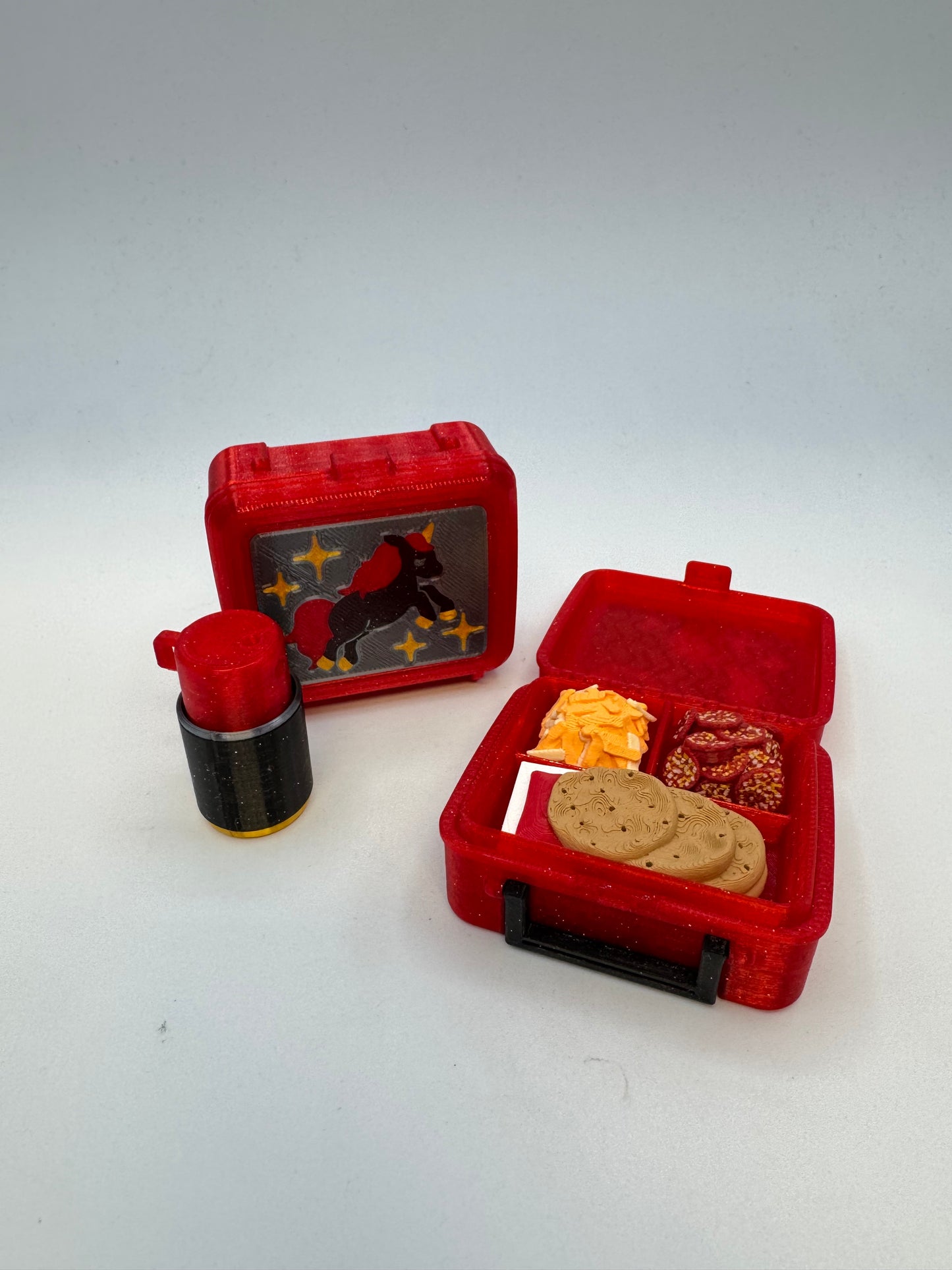 Retro Lunch Box & Arcade Fidget Clicker – Mini Nostalgic Lunchbox + Thermos Clicker Set | Throwback Fidget Toy