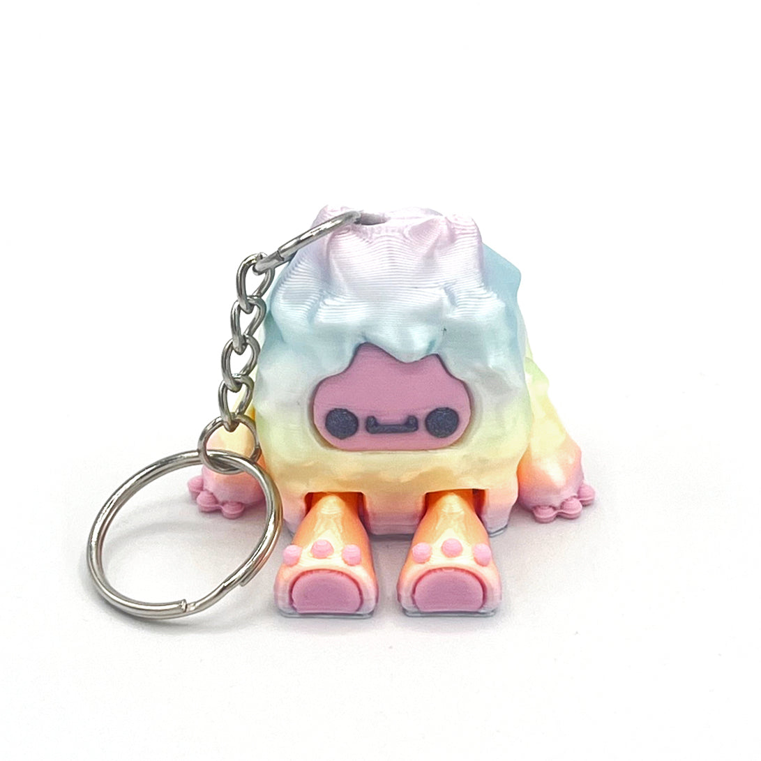Flurryfoot & Bigfoot Keychains – 3D Printed Cryptid Bag Charms | Cute Clip-On Backpack Buddies